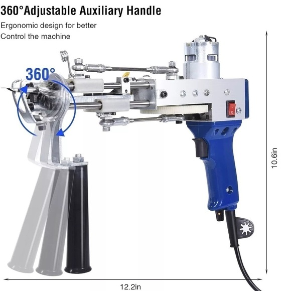 Tufting Gun Cut Pile and Loop Pile 2 in 1 Electric Rug Gun Machine Starter Kit - Picture 4 of 8